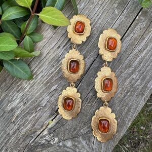 Chanel Gripoix Oversized Dangling Earrings